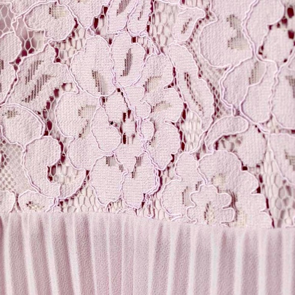 H&M Lilac Pleated Lace Short Dress Women’s Size Medium - Picture 2 of 6